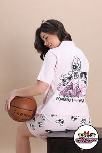Zivame Power Puff Knit Cotton Lounge Short Set - Barely Pink — thumbnail 2
